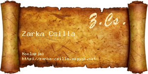 Zarka Csilla névjegykártya